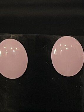 Lavender Metal Oval Clip-On Earrings